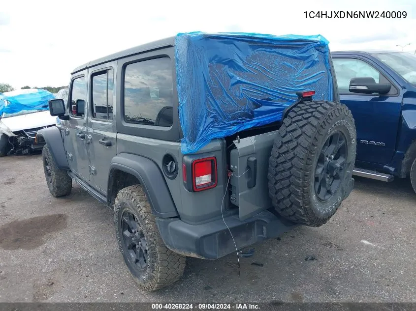 2022 Jeep Wrangler Unlimited Willys 4X4 VIN: 1C4HJXDN6NW240009 Lot: 40268224