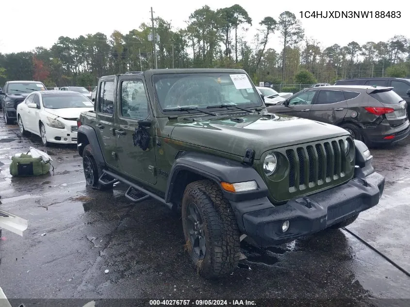 1C4HJXDN3NW188483 2022 Jeep Wrangler Unlimited Sport