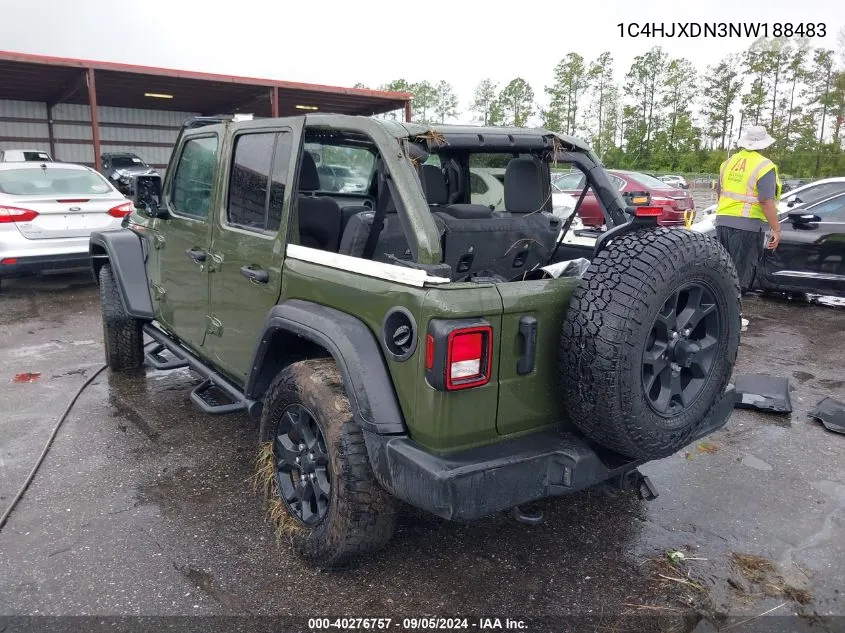 2022 Jeep Wrangler Unlimited Sport VIN: 1C4HJXDN3NW188483 Lot: 40276757