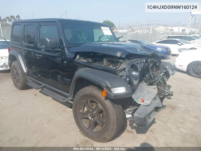 2022 Jeep Wrangler Unlimited Sport S 4X4 VIN: 1C4HJXDG9NW160124 Lot: 40316344