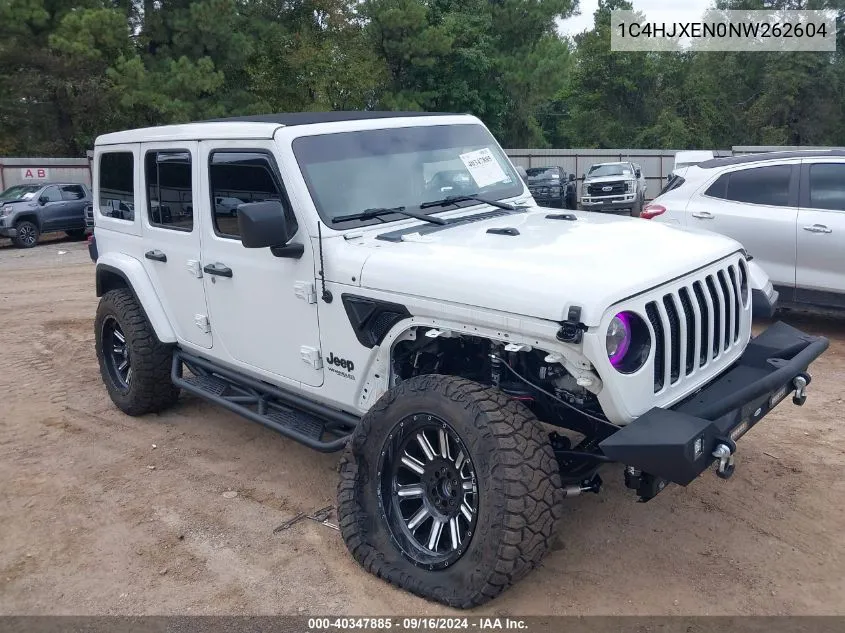 2022 Jeep Wrangler Unlimited Sahara Altitude 4X4 VIN: 1C4HJXEN0NW262604 Lot: 40347885