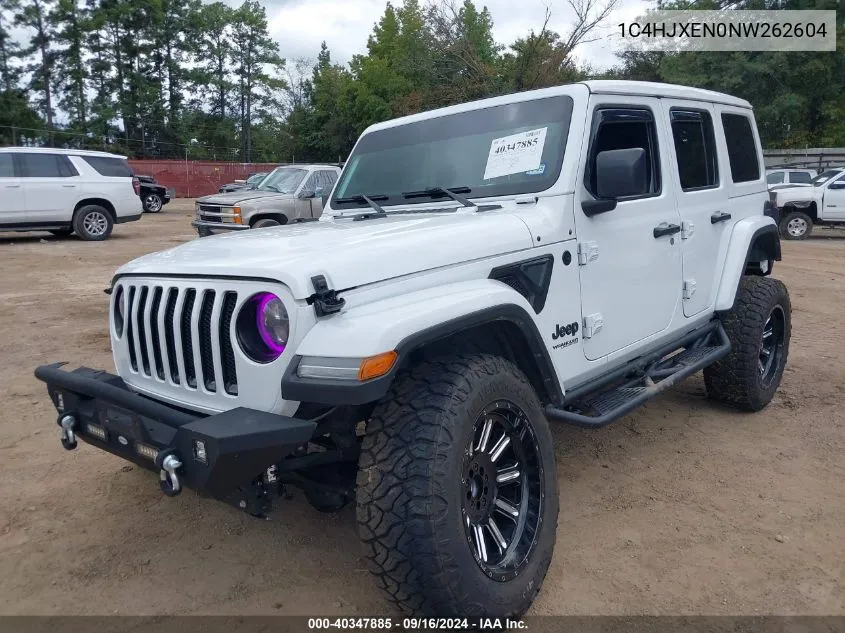 2022 Jeep Wrangler Unlimited Sahara Altitude 4X4 VIN: 1C4HJXEN0NW262604 Lot: 40347885