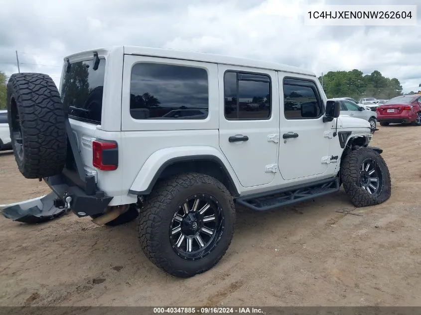 2022 Jeep Wrangler Unlimited Sahara Altitude 4X4 VIN: 1C4HJXEN0NW262604 Lot: 40347885