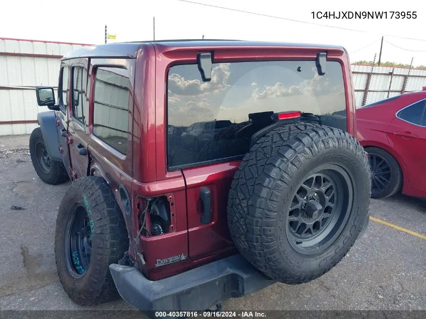 2022 Jeep Wrangler Unlimited Sport S 4X4 VIN: 1C4HJXDN9NW173955 Lot: 40357816