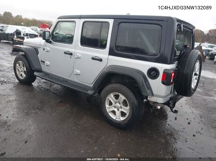 1C4HJXDG3NW132089 2022 Jeep Wrangler Unlimited Sport S 4X4