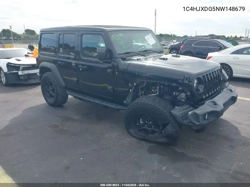 1C4HJXDG5NW148679 2022 Jeep Wrangler Unlimited Sport S 4X4