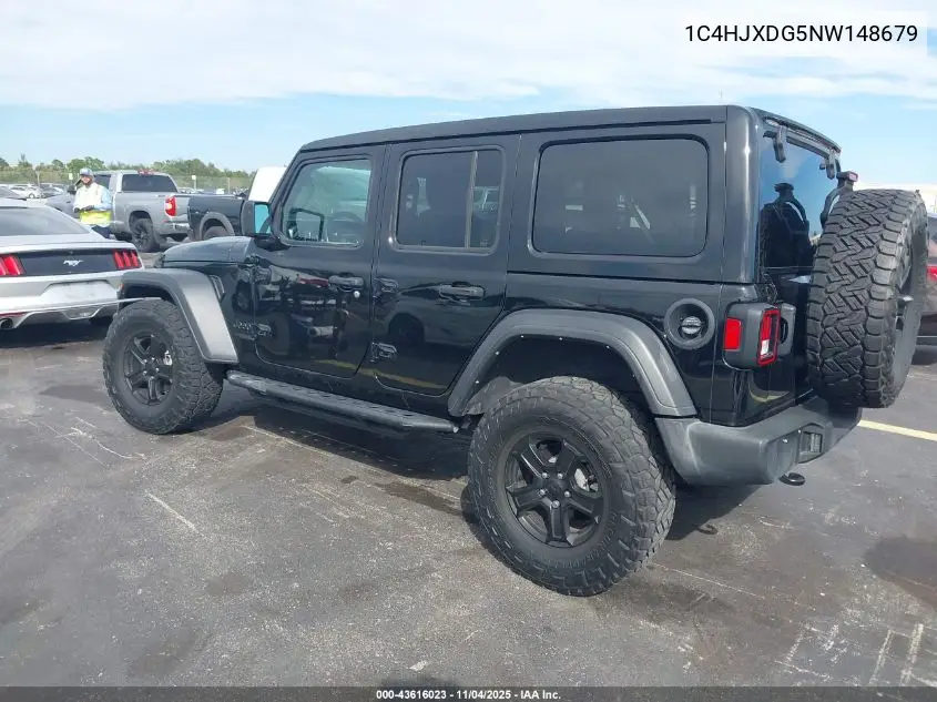 1C4HJXDG5NW148679 2022 Jeep Wrangler Unlimited Sport S 4X4