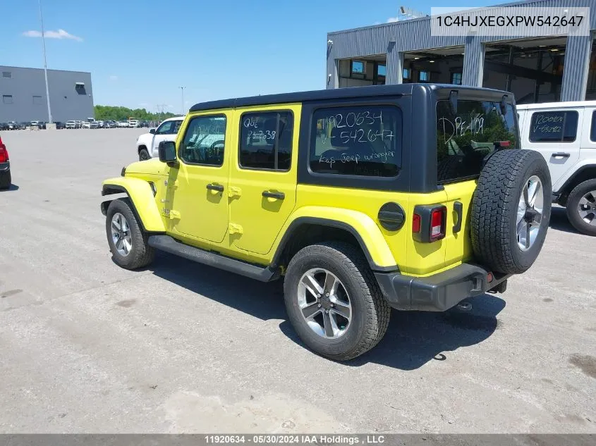 2023 Jeep Wrangler Sahara VIN: 1C4HJXEGXPW542647 Lot: 11920634