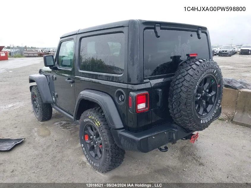 1C4HJXAG0PW598800 2023 Jeep Wrangler Sport