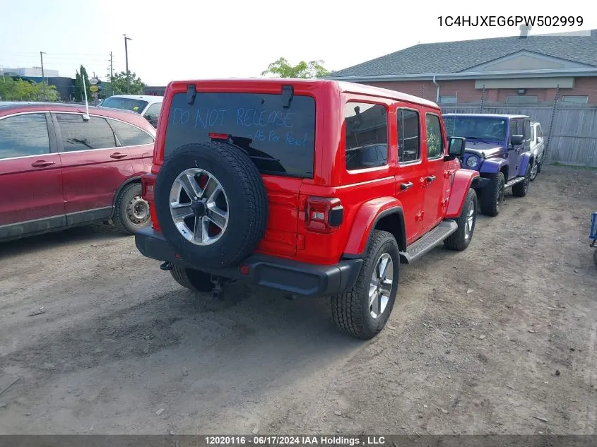 2023 Jeep Wrangler Sahara VIN: 1C4HJXEG6PW502999 Lot: 12020116