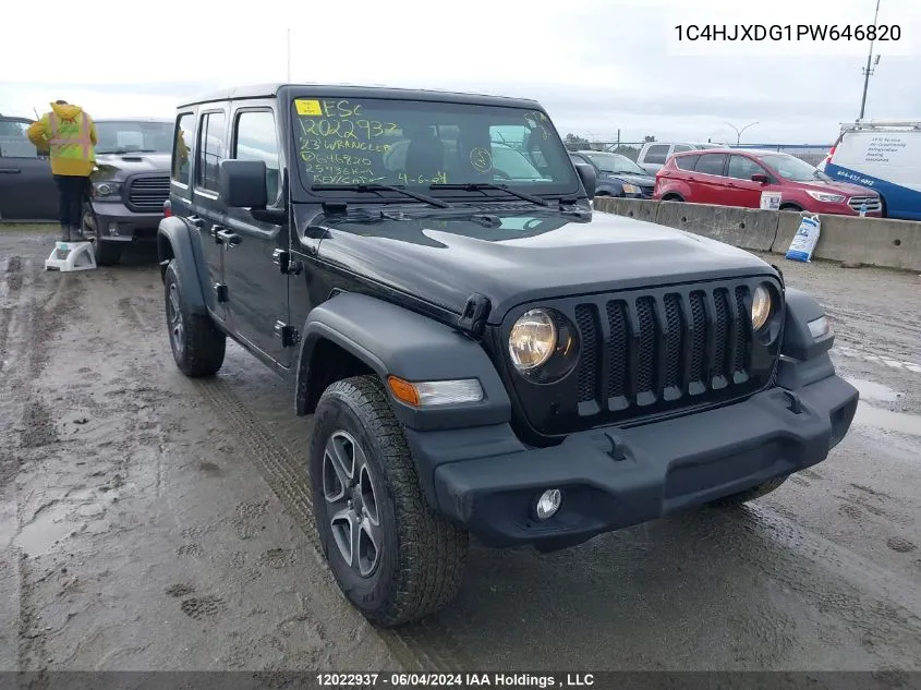 2023 Jeep Wrangler Sport VIN: 1C4HJXDG1PW646820 Lot: 12022937