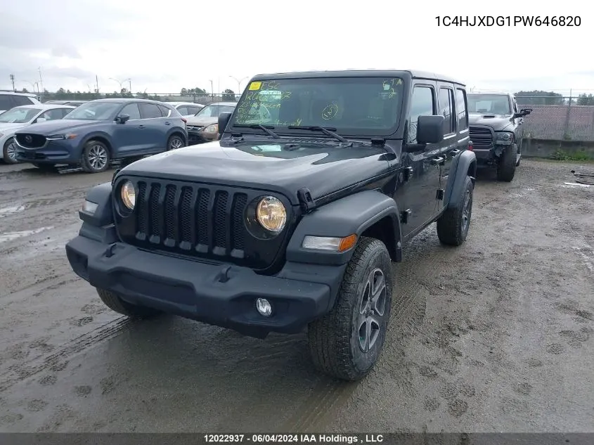 2023 Jeep Wrangler Sport VIN: 1C4HJXDG1PW646820 Lot: 12022937