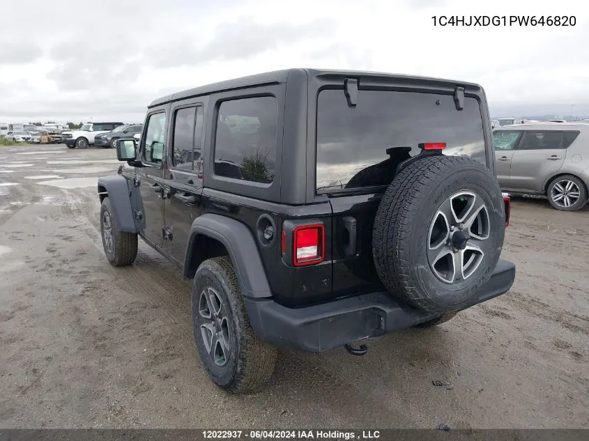 1C4HJXDG1PW646820 2023 Jeep Wrangler Sport