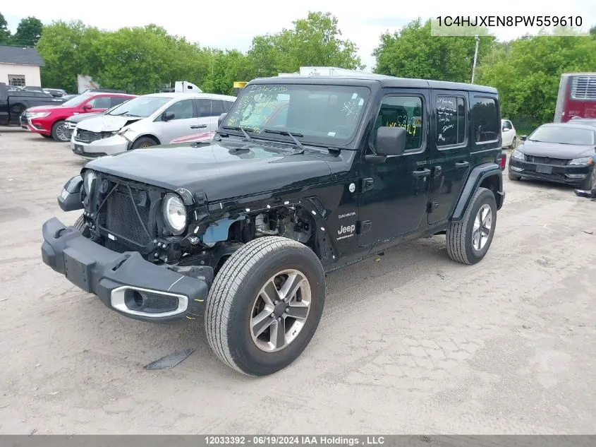 2023 Jeep Wrangler Sahara VIN: 1C4HJXEN8PW559610 Lot: 12033392