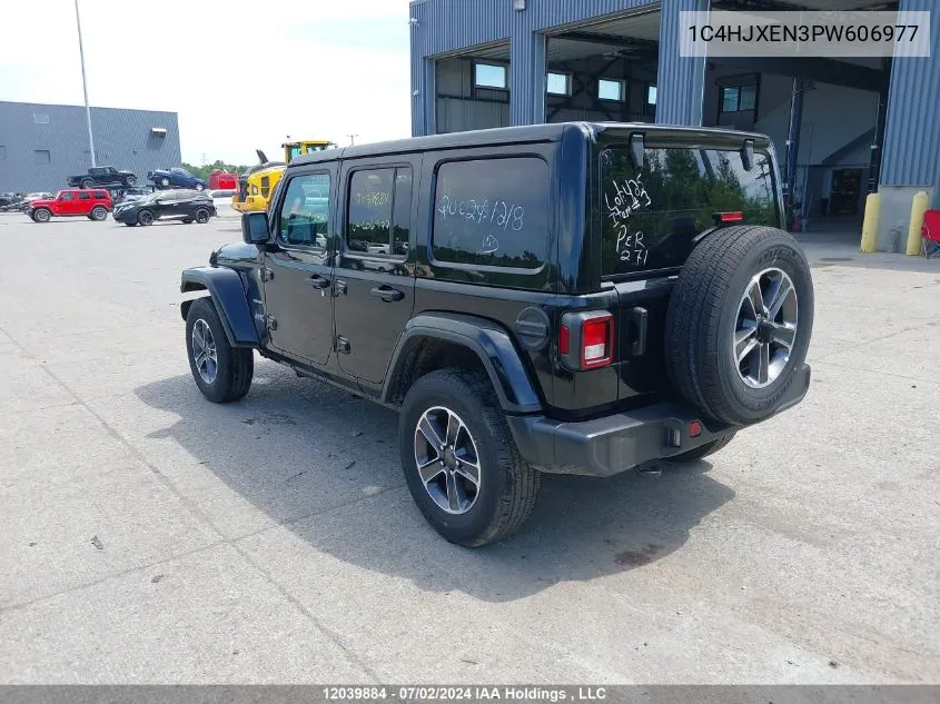 2023 Jeep Wrangler Sahara VIN: 1C4HJXEN3PW606977 Lot: 12039884