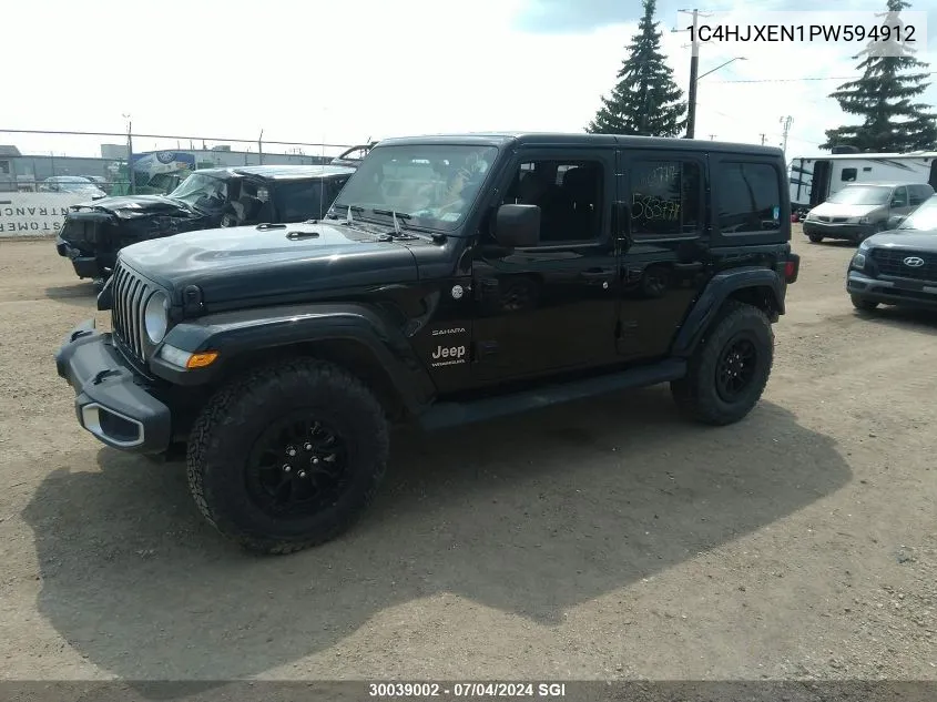 2023 Jeep Wrangler 4-Door Sahara VIN: 1C4HJXEN1PW594912 Lot: 30039002