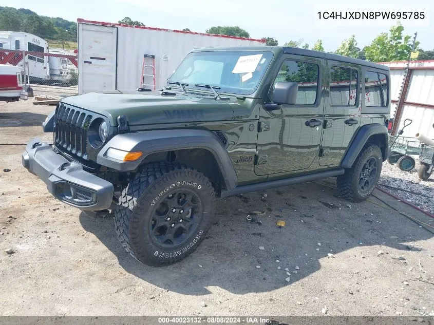 1C4HJXDN8PW695785 2023 Jeep Wrangler 4-Door Willys 4X4