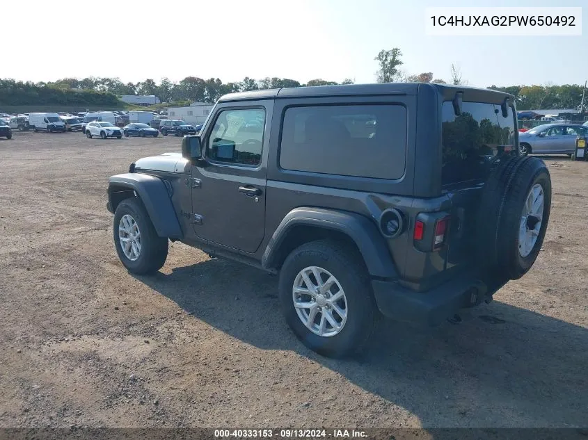 2023 Jeep Wrangler 2-Door Sport S 4X4 VIN: 1C4HJXAG2PW650492 Lot: 40333153