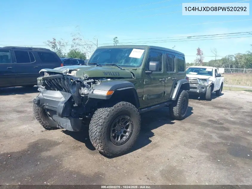 1C4HJXDG8PW520292 2023 Jeep Wrangler 4-Door Willys 4X4