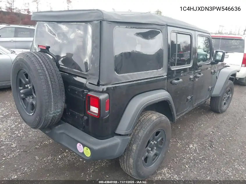 1C4HJXDN3PW546636 2023 Jeep Wrangler 4-Door Sport 4X4