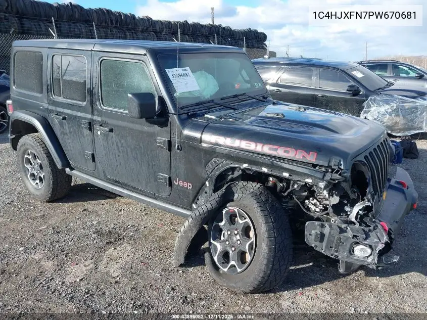 1C4HJXFN7PW670681 2023 Jeep Wrangler 4-Door Rubicon 4X4