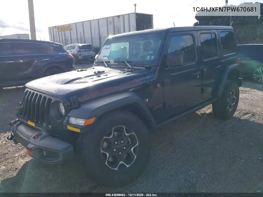 1C4HJXFN7PW670681 2023 Jeep Wrangler 4-Door Rubicon 4X4