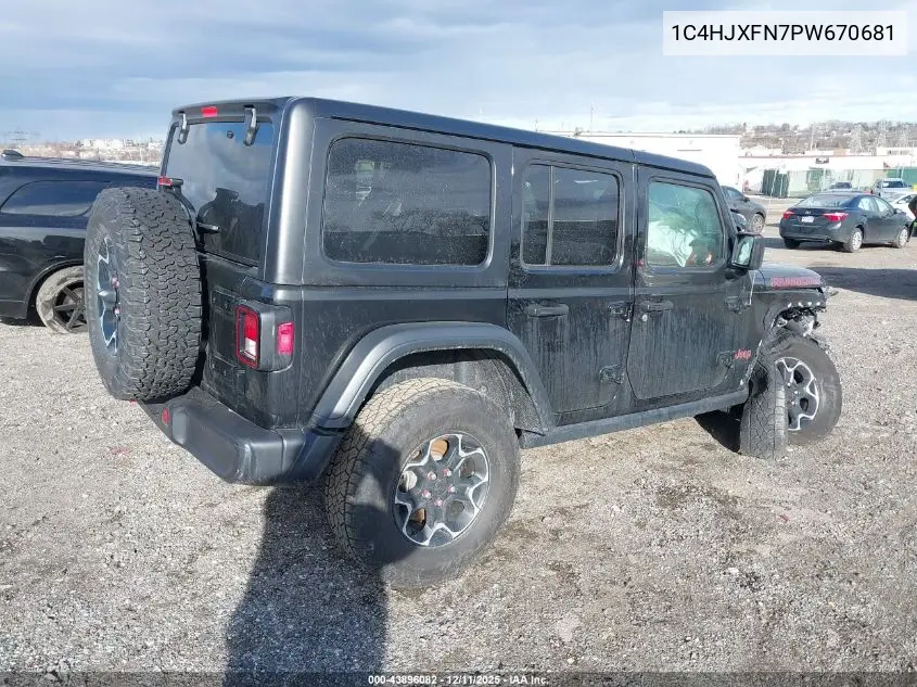 1C4HJXFN7PW670681 2023 Jeep Wrangler 4-Door Rubicon 4X4