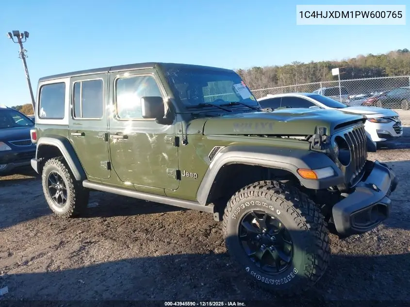 1C4HJXDM1PW600765 2023 Jeep Wrangler 4-Door Willys 4X4