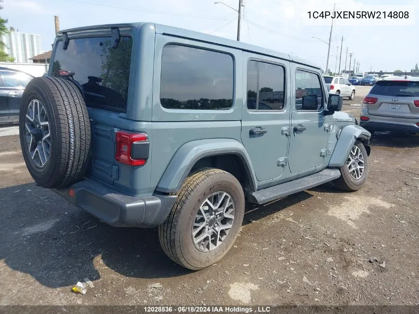 2024 Jeep Wrangler 4-Door Sahara VIN: 1C4PJXEN5RW214808 Lot: 12028536