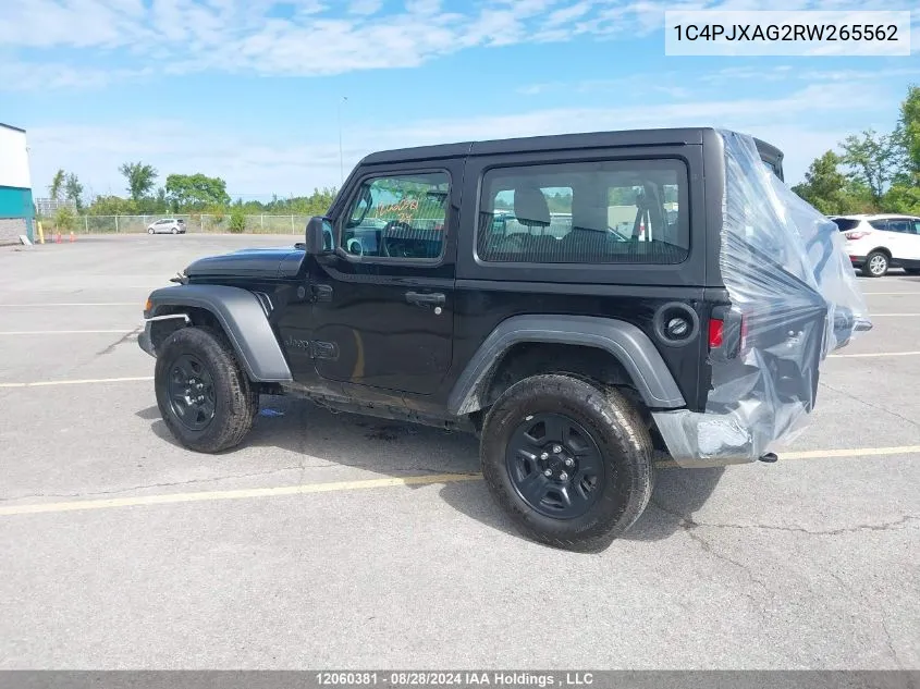 2024 Jeep Wrangler Sport VIN: 1C4PJXAG2RW265562 Lot: 12060381