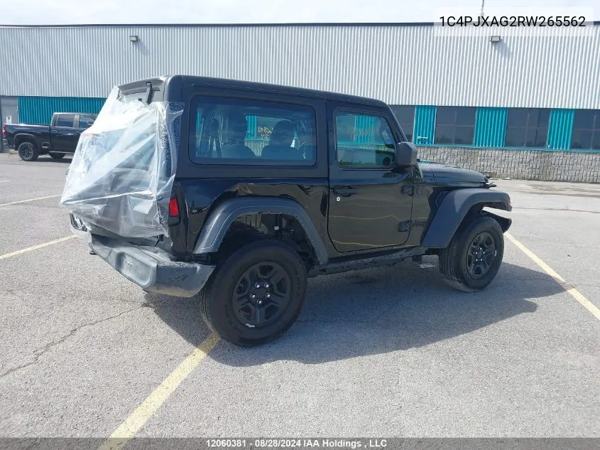 2024 Jeep Wrangler Sport VIN: 1C4PJXAG2RW265562 Lot: 12060381