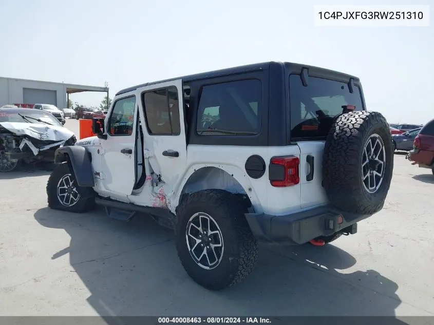 2024 Jeep Wrangler 4-Door Rubicon 4X4 VIN: 1C4PJXFG3RW251310 Lot: 40008463