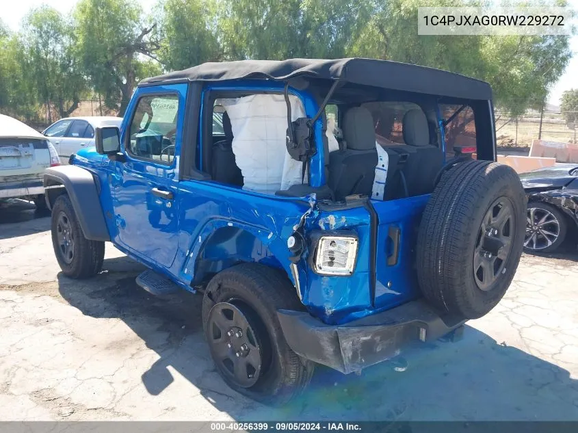 2024 Jeep Wrangler 2-Door Sport 4X4 VIN: 1C4PJXAG0RW229272 Lot: 40256399