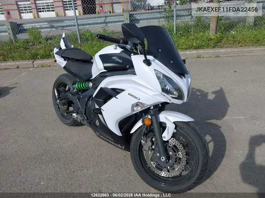 2015 Kawasaki Ex650 F VIN: JKAEXEF11FDA22456 Lot: 12622663