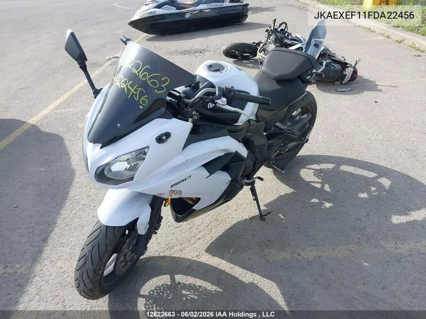 2015 Kawasaki Ex650 F VIN: JKAEXEF11FDA22456 Lot: 12622663