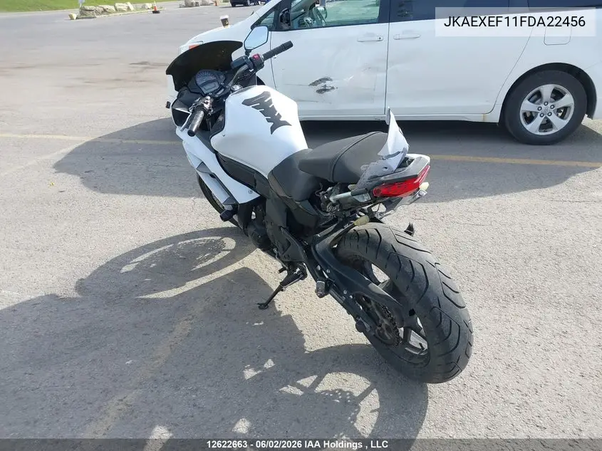2015 Kawasaki Ex650 F VIN: JKAEXEF11FDA22456 Lot: 12622663