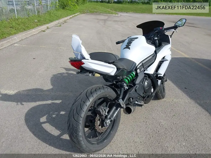 2015 Kawasaki Ex650 F VIN: JKAEXEF11FDA22456 Lot: 12622663
