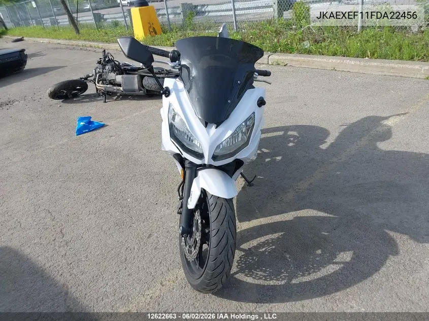 2015 Kawasaki Ex650 F VIN: JKAEXEF11FDA22456 Lot: 12622663
