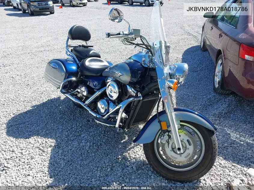 2008 Kawasaki Vn1600 D VIN: JKBVNKD178A018786 Lot: 45283732