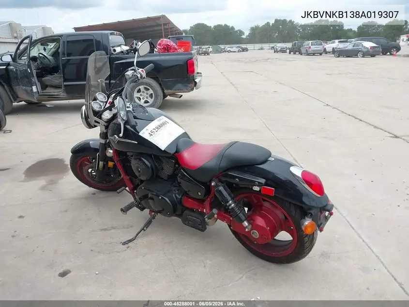 2008 Kawasaki Vn1600 B VIN: JKBVNKB138A019307 Lot: 45288001