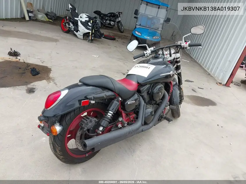 2008 Kawasaki Vn1600 B VIN: JKBVNKB138A019307 Lot: 45288001