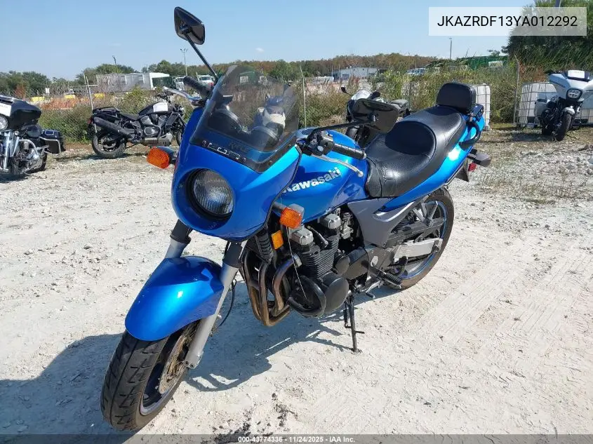 JKAZRDF13YA012292 2000 Kawasaki Zr750 F