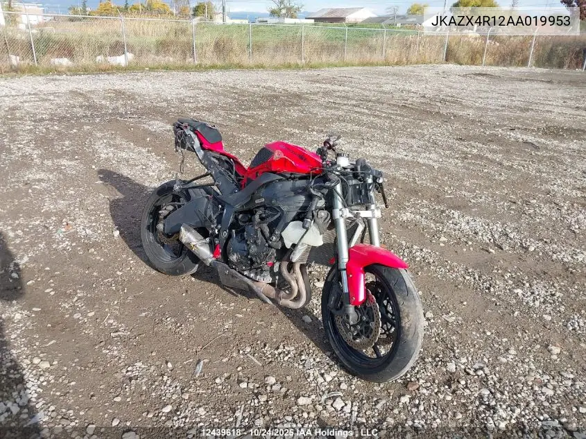 JKAZX4R12AA019953 2010 Kawasaki Zx600 R