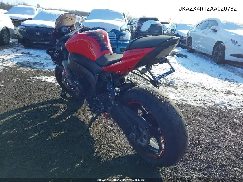 JKAZX4R12AA020732 2010 Kawasaki Zx600 R