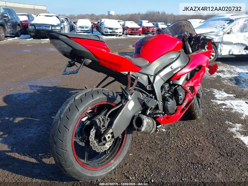 JKAZX4R12AA020732 2010 Kawasaki Zx600 R