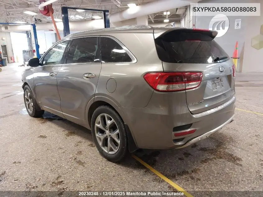 5XYPKDA58GG088083 2016 Kia Sorento Sx V6