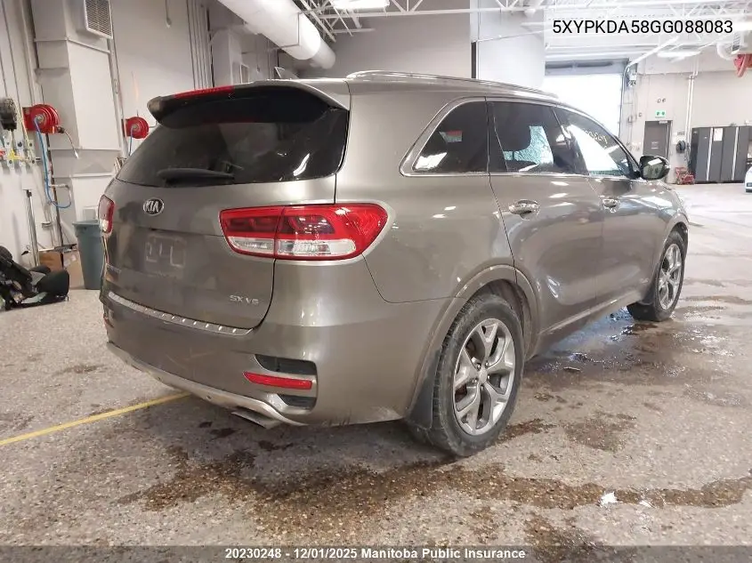 5XYPKDA58GG088083 2016 Kia Sorento Sx V6