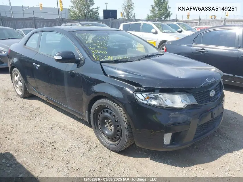 KNAFW6A33A5149251 2010 Kia Forte Sx
