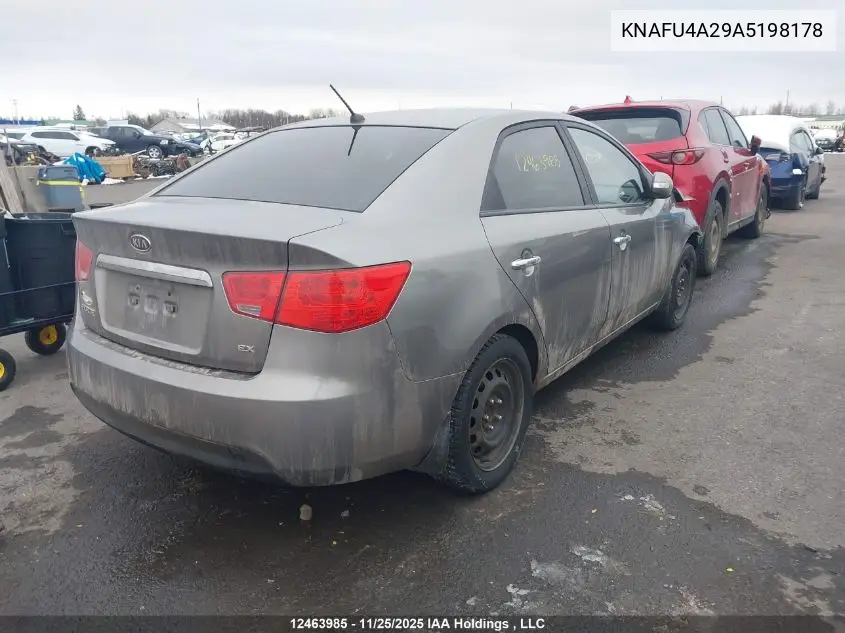 KNAFU4A29A5198178 2010 Kia Forte 2.0L Ex