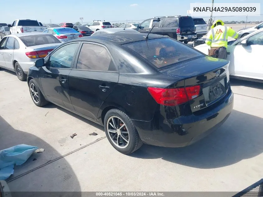 KNAFU4A29A5089039 2010 Kia Forte Ex